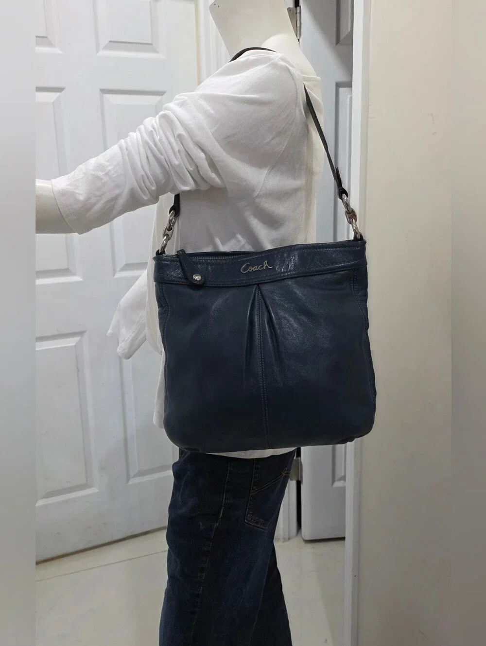 Coach Blue Navy Leather Shoulder Bag